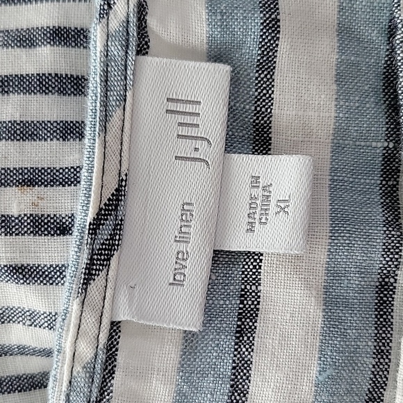 J Jill Love Linen Blue White Striped Sleeveless Shift Dress Size XL - Picture 7 of 9